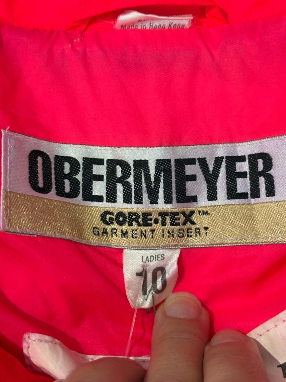 Vintage Obermeyer Gore Tex One Piece Ski Snow Suit Bib Womens Sz 10 Neon Pink - Picture 6 of 8